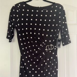 JH Collectibles Black Dress with White Polka Dots